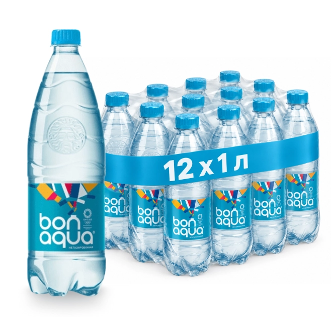 Вода "Bon Aqua" (Бон Аква) 1 литр, негаз., ПЭТ, 12 шт. в уп. от магазина Vitarel