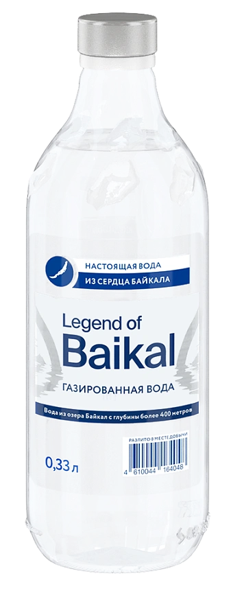 Вода "Легенда Байкала" 0,33 литра газированная (стекло) уп. 12 шт.