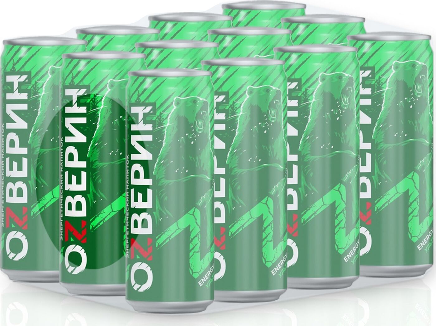 картинка Энергетический напиток Озверин Яркий зеленый 0,45 л., 12 шт от магазина Одежда+