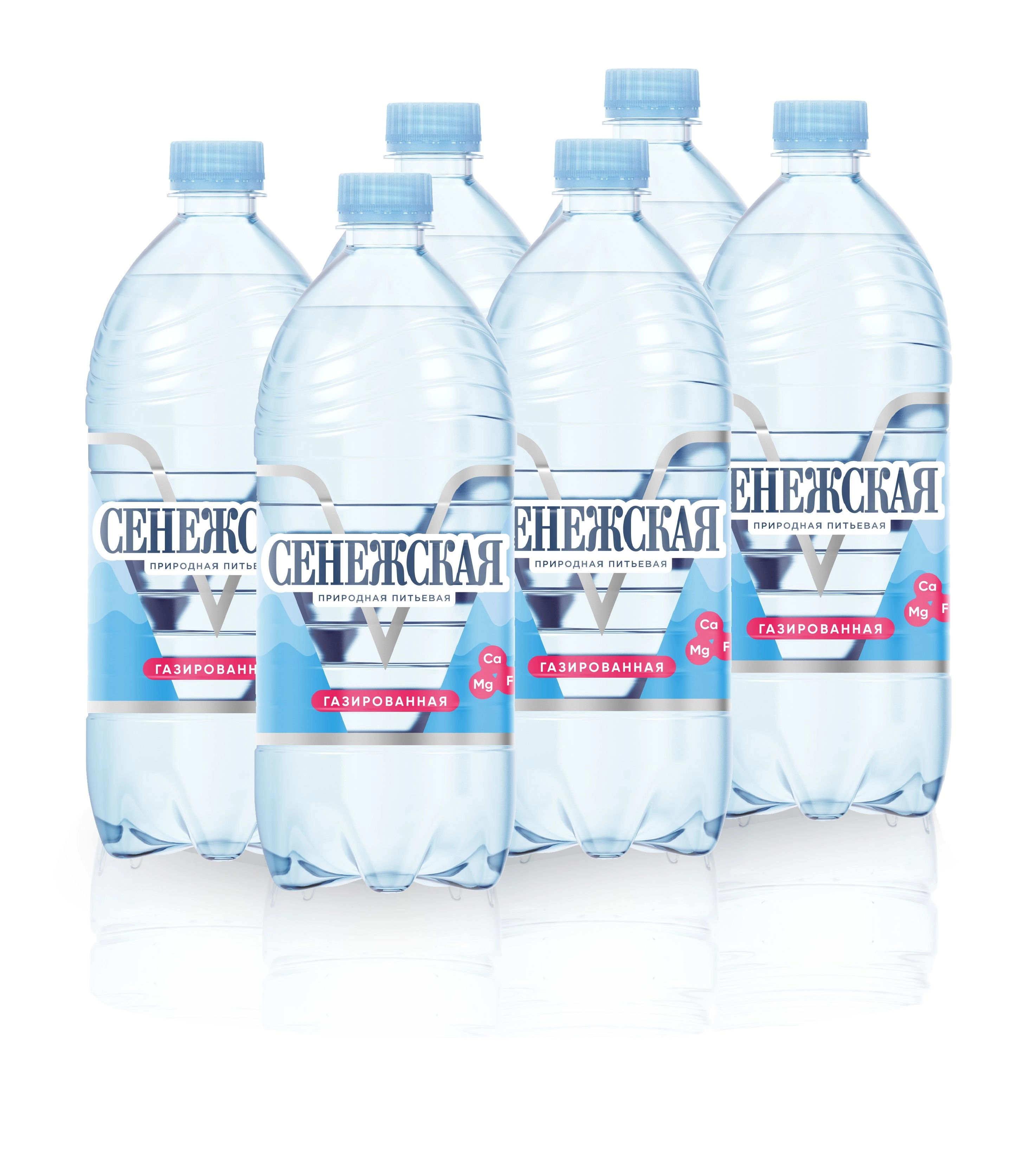 Вода минеральная Сенежская Газированная 1 литр, 6 шт