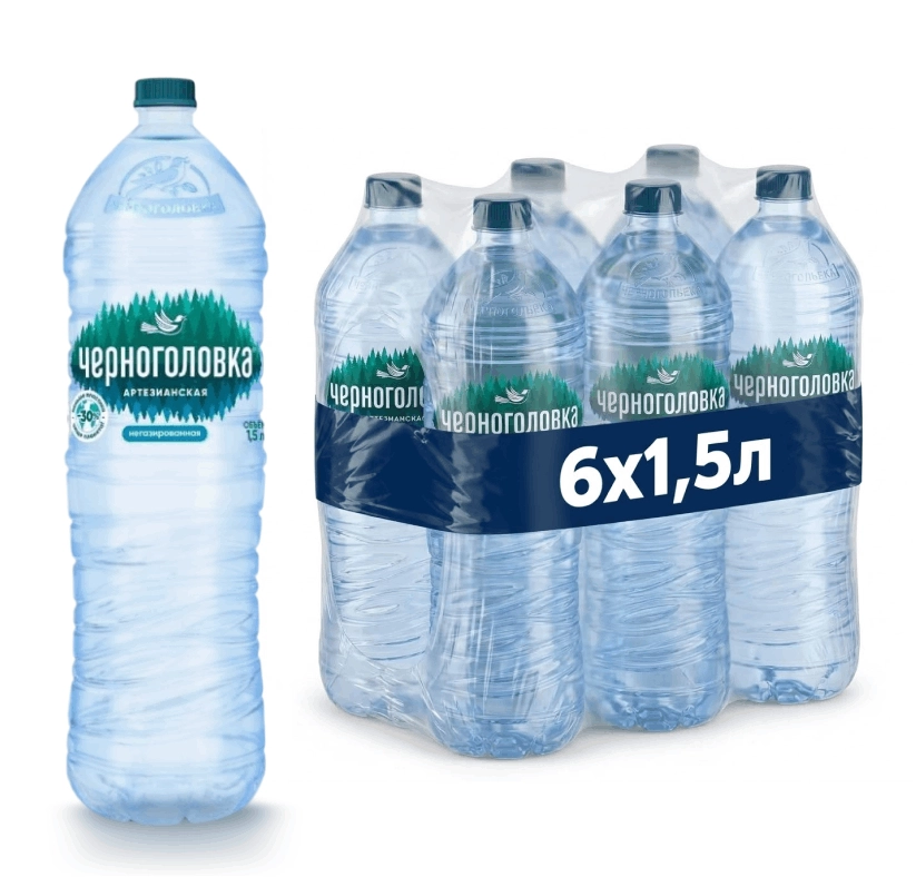 Вода питьевая Черноголовка 1,5 литра негазированная, пэт, 6 шт. в уп. от магазина Vitarel