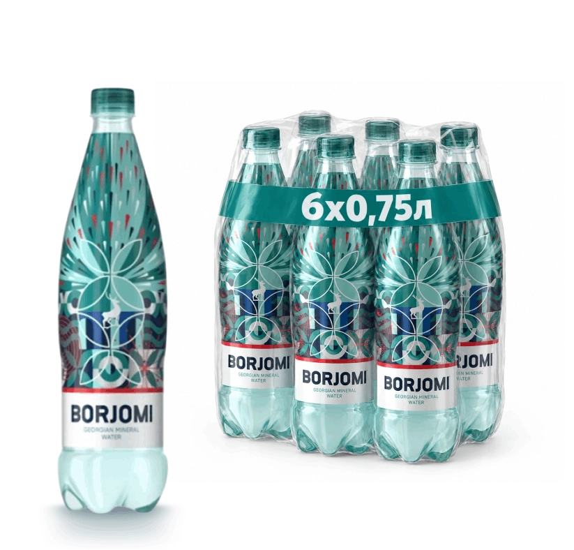 Вода "Боржоми" 0.75 литра, газ, пэт, 6 шт. в уп. от магазина Vitarel