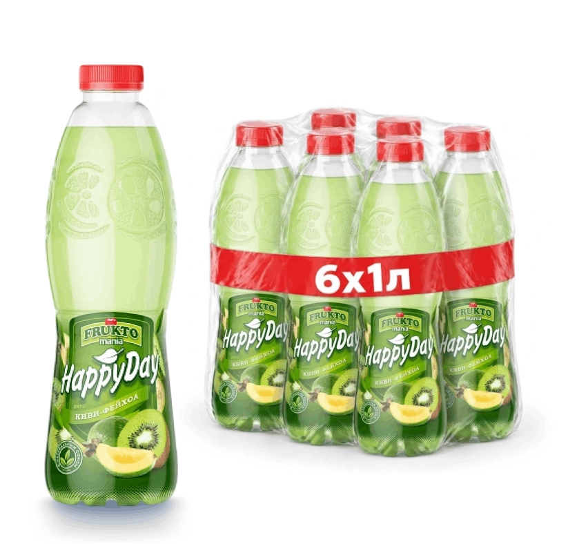 Сокосодержащий напиток Fruktomania Happy day Киви-Фейхоа 1 литр, 6 шт от магазина Vitarel