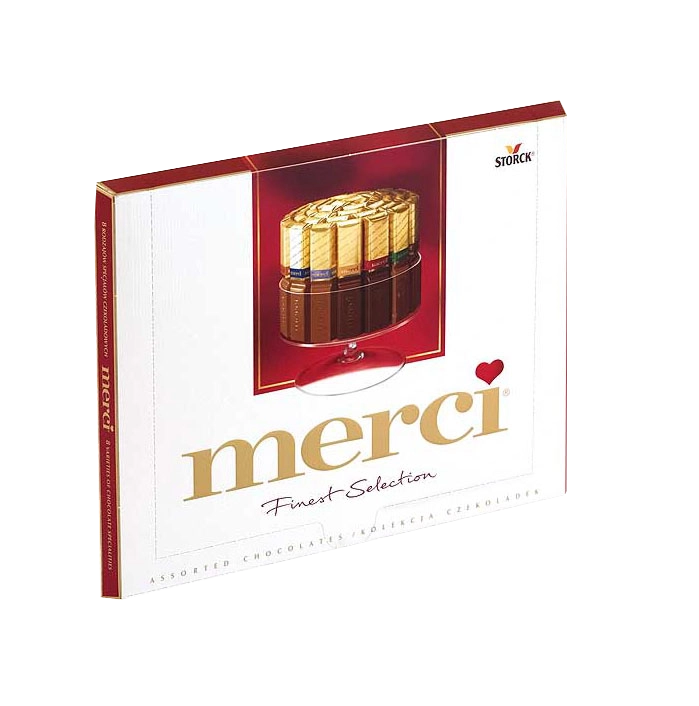 Ассорти шоколадных конфет "Merci"  250 гр.