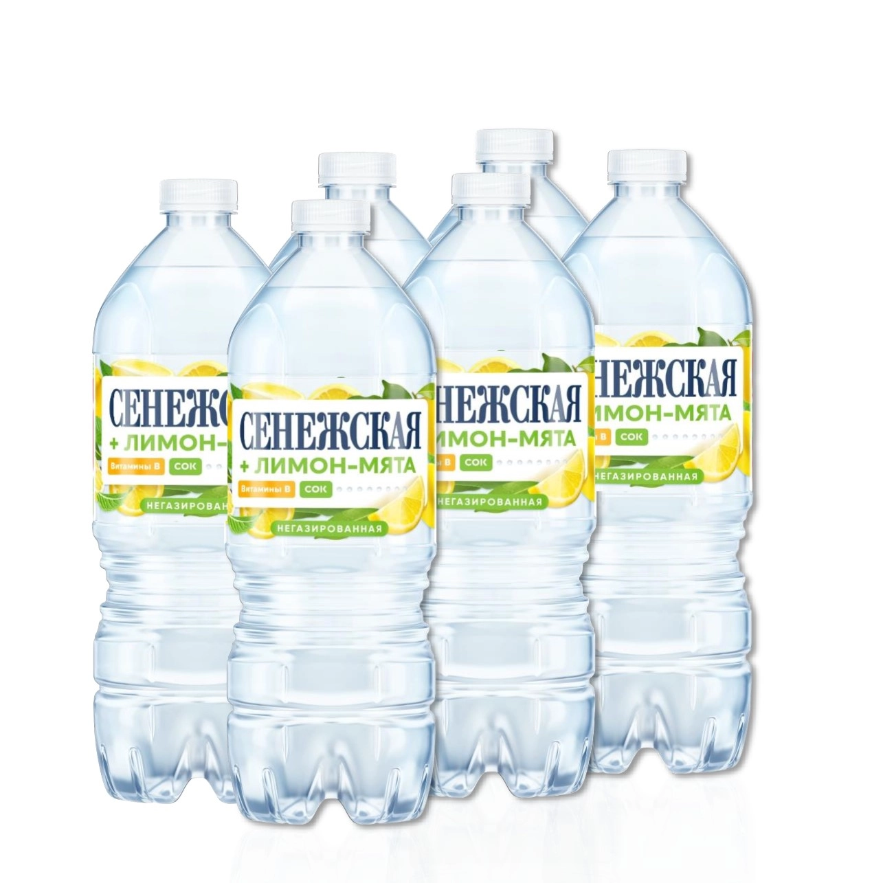 Питьевая вода Сенежская плюс Лимон-мята негаз. 1 литр, 6шт от магазина Одежда+