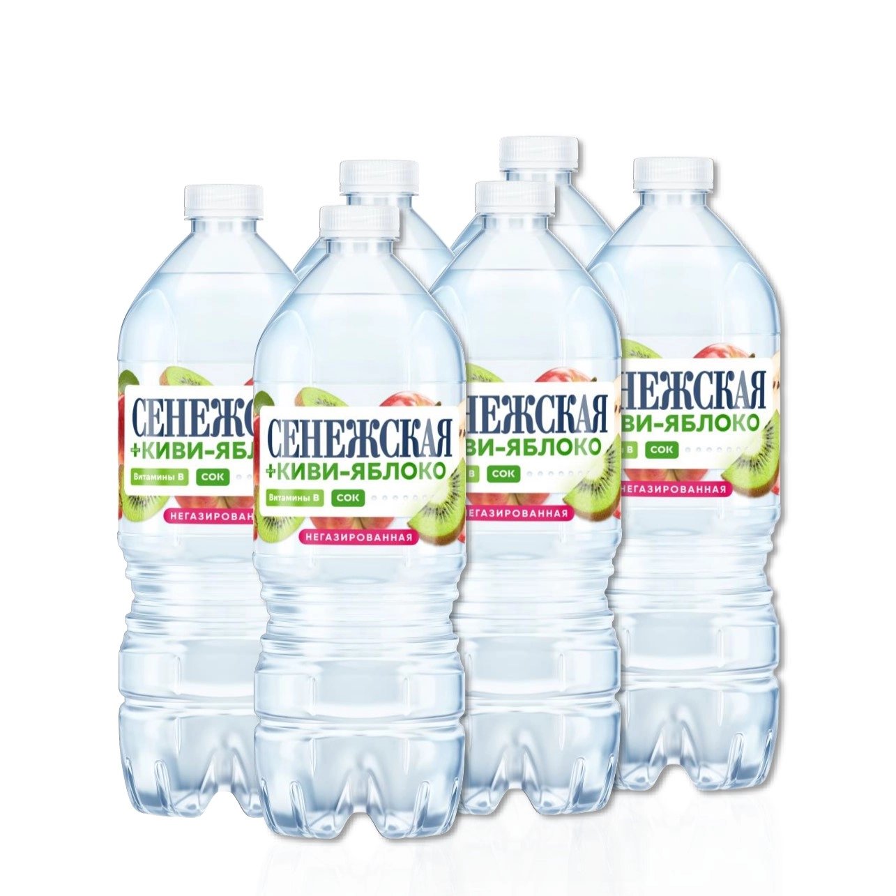 Питьевая вода Сенежская плюс Киви-Яблоко негаз. 1 литр, 6шт от магазина Одежда+